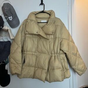 Moussy Yellow Oversized Puffer Jacket